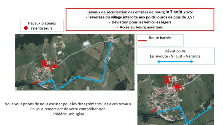 Limitation de circulation 07.08.2025