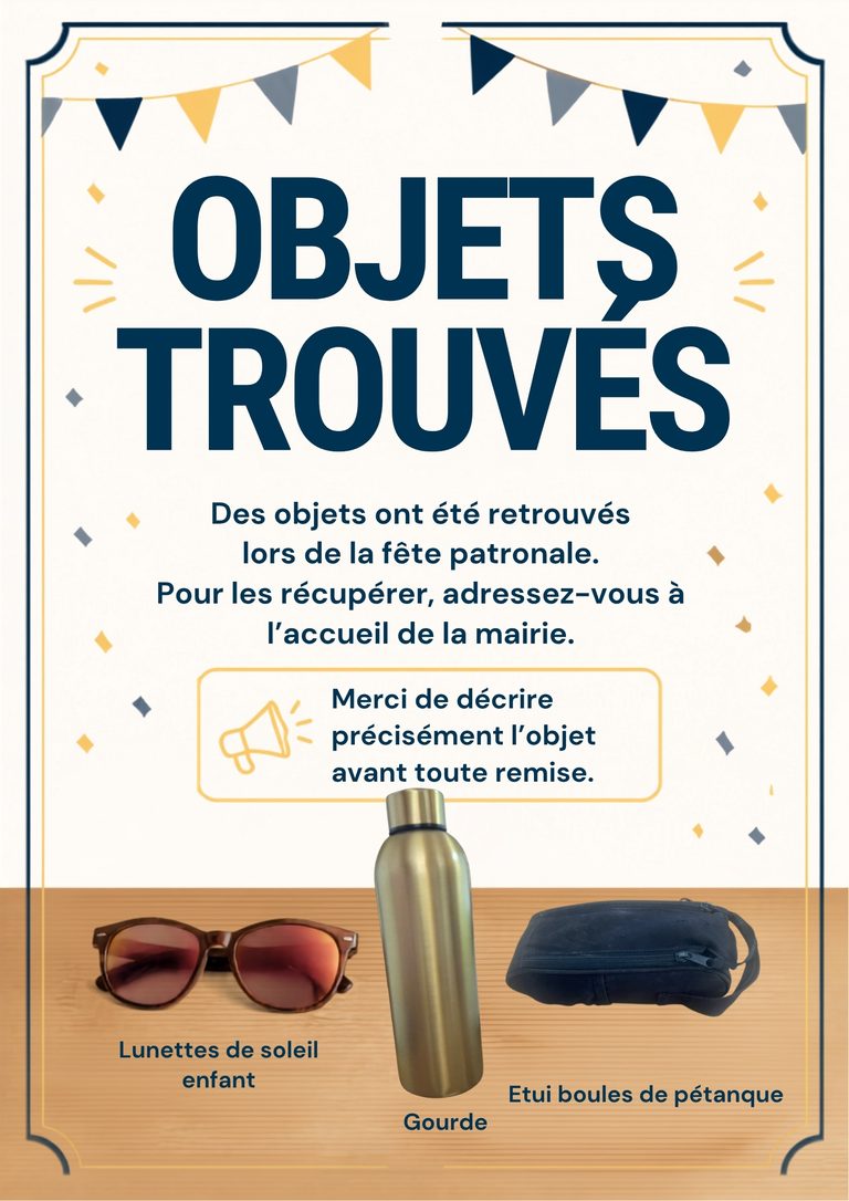 Affiche d’objets trouvés de fête (1)